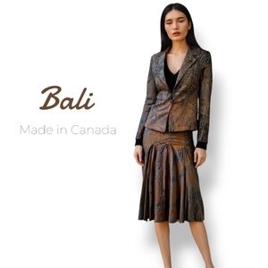 Vintage Brown Faux Suede Skirt and Jacket